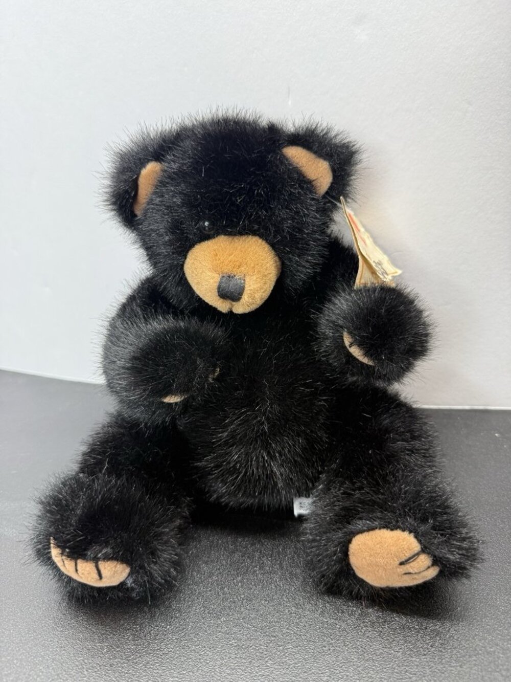 Russ Berrie BLACKY Bear Plush Stuffed Animal Caress Soft Pet Toy 9” #1019 W/ Tag